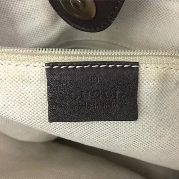 GUCCI: GUCCISsima Sukey GG Logo Tote Hand Bag Brown #1387 - Picture 10 of 11